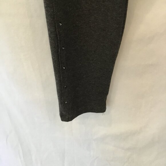 Style & Co Leggings Black Beaded Leg Charcoal Gray 7/8 Length Women's Sz Medium - Picture 6 of 8